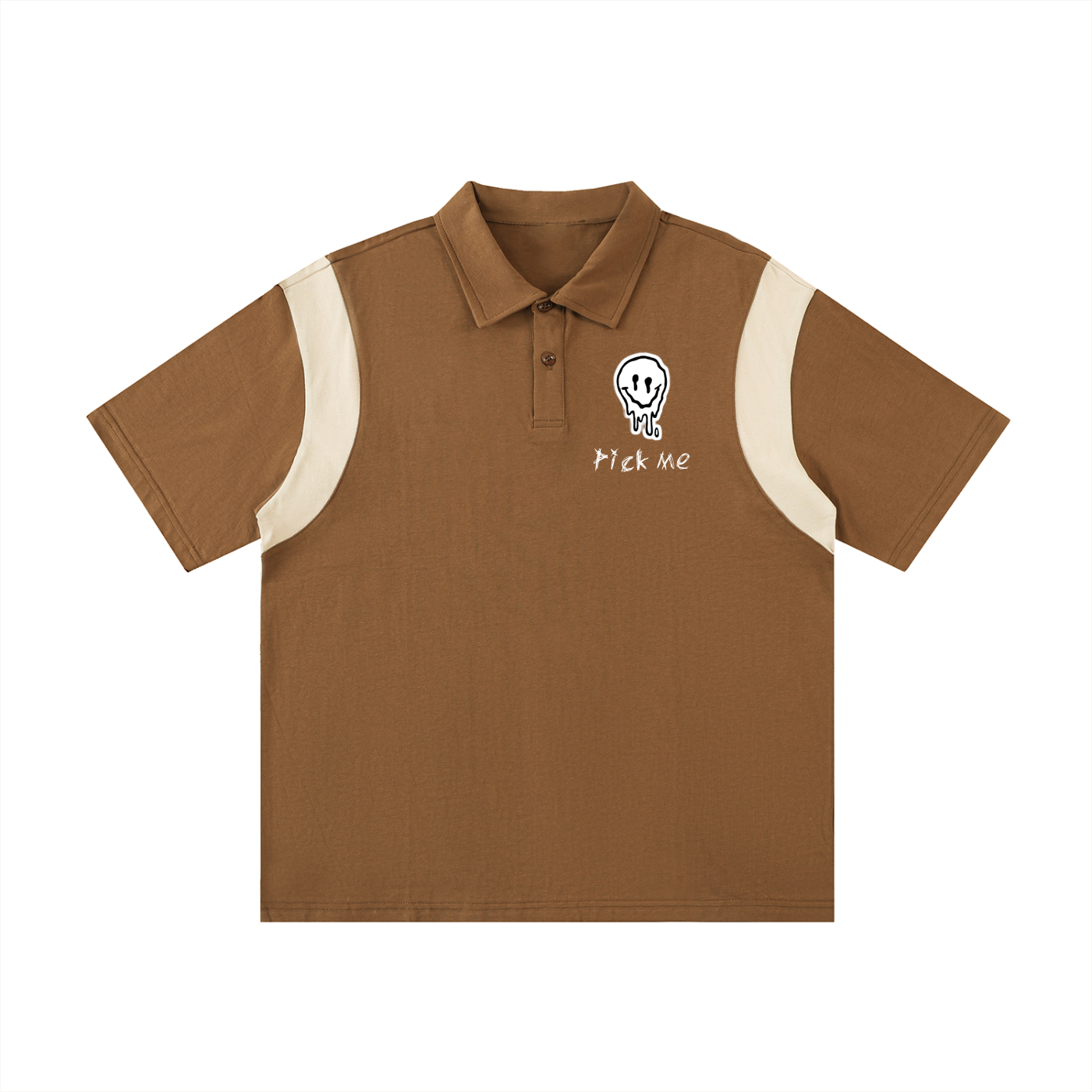 Contrast Panel Cotton Polo Shirt