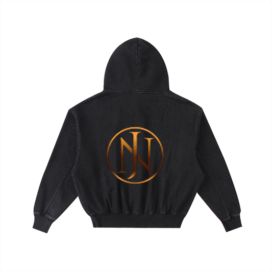 Frayed Enzyme Washed Fleece Hoodie