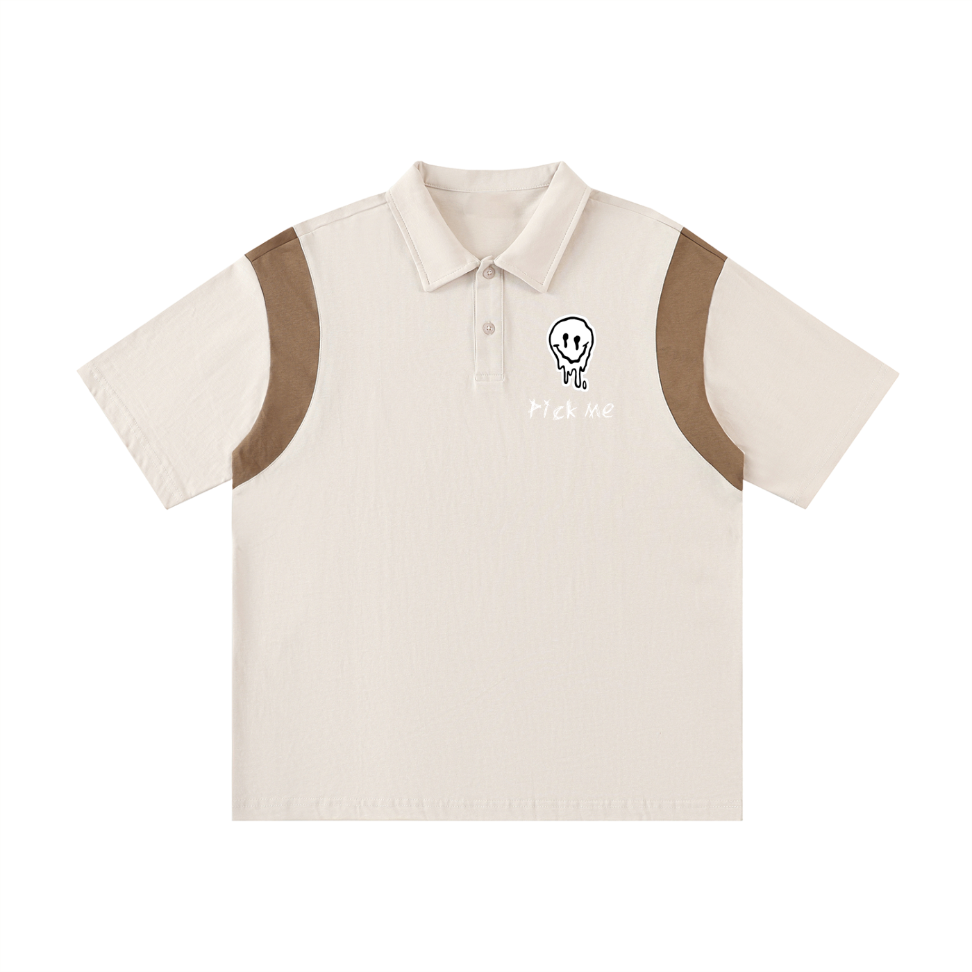 Contrast Panel Cotton Polo Shirt