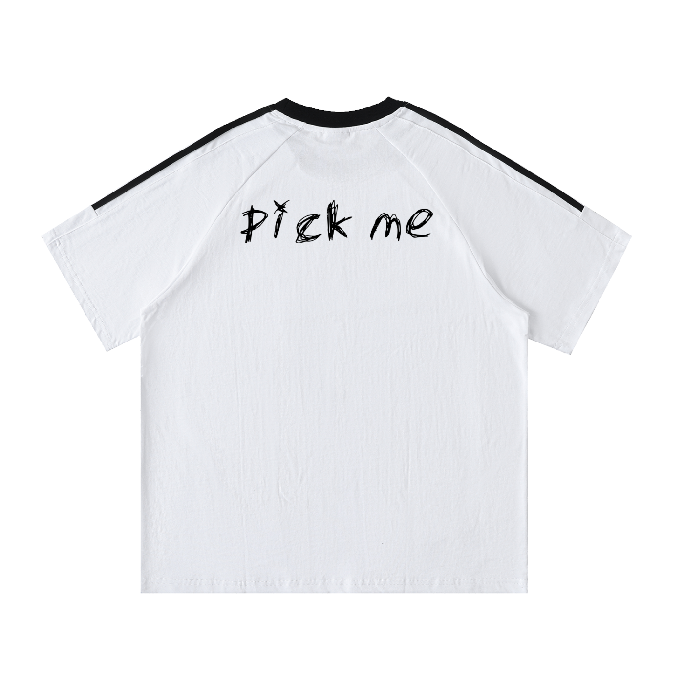 Contrast Tape Crewneck Cotton T-Shirt
