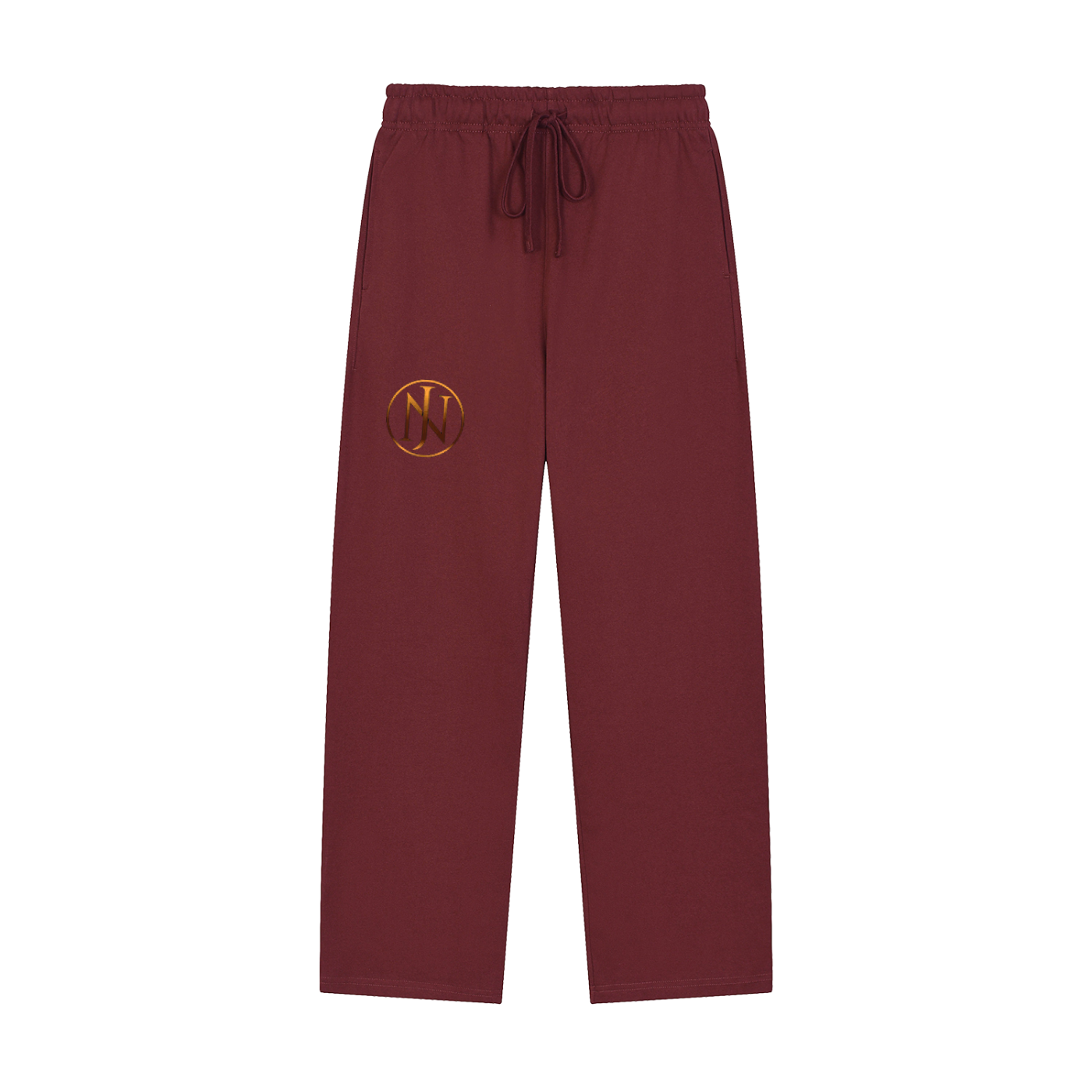 Solid Color Straight-Leg Sweatpants