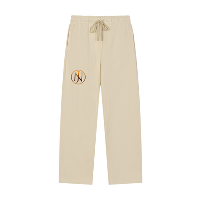 Solid Color Straight-Leg Sweatpants