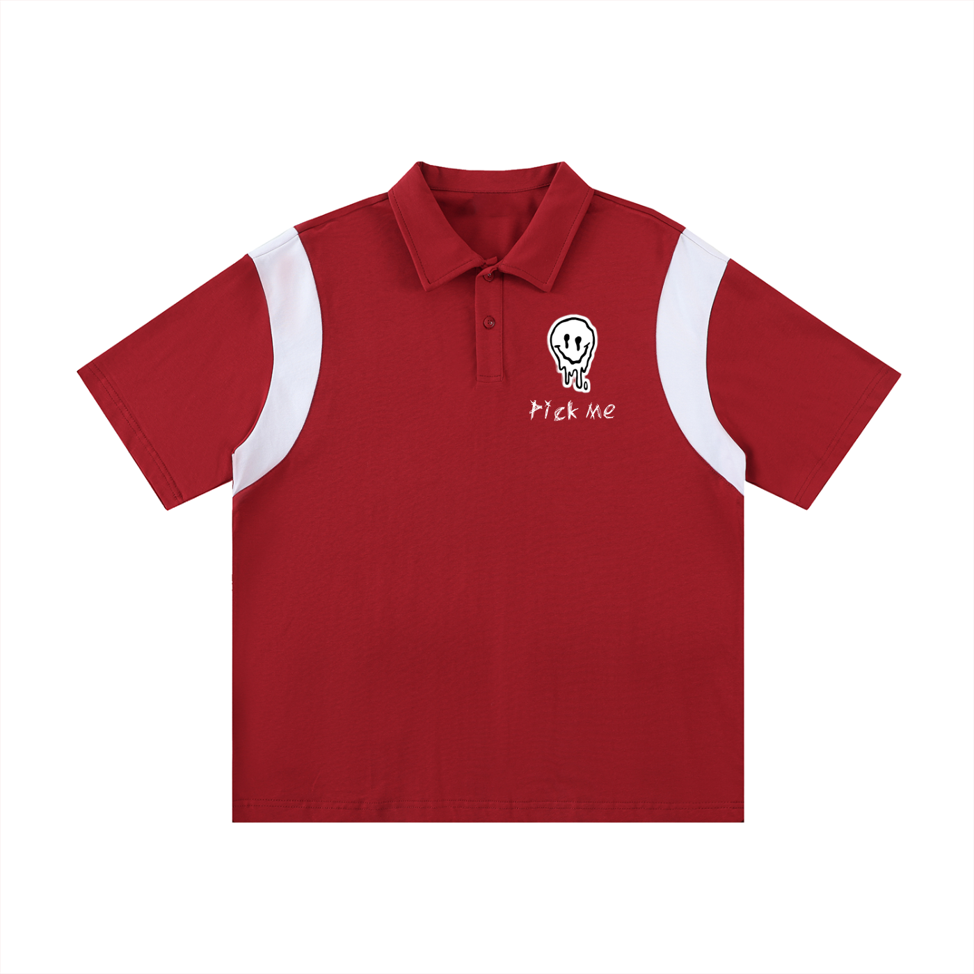 Contrast Panel Cotton Polo Shirt