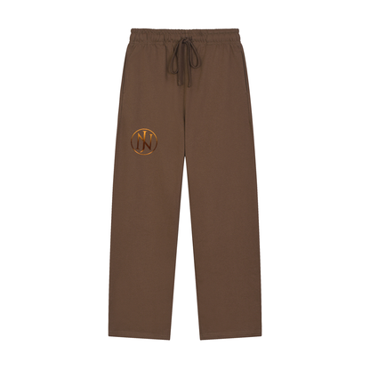 Solid Color Straight-Leg Sweatpants