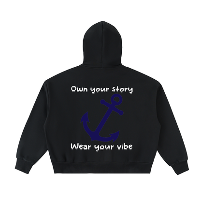 Fleeced Full-Zip Boxy Hoodie