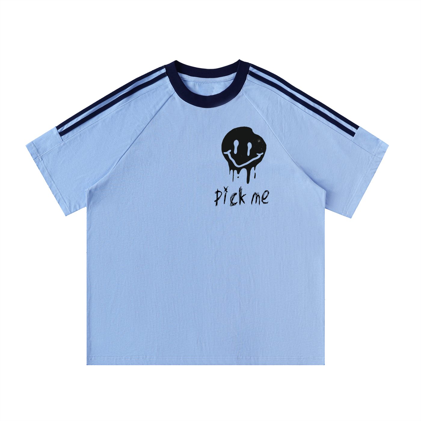 Contrast Tape Crewneck Cotton T-Shirt
